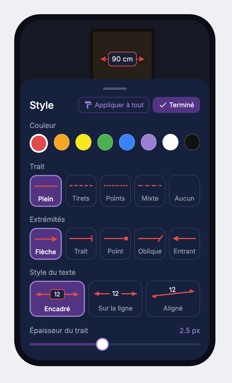 SnapCote avec panneau de styles pour harmoniser les annotations